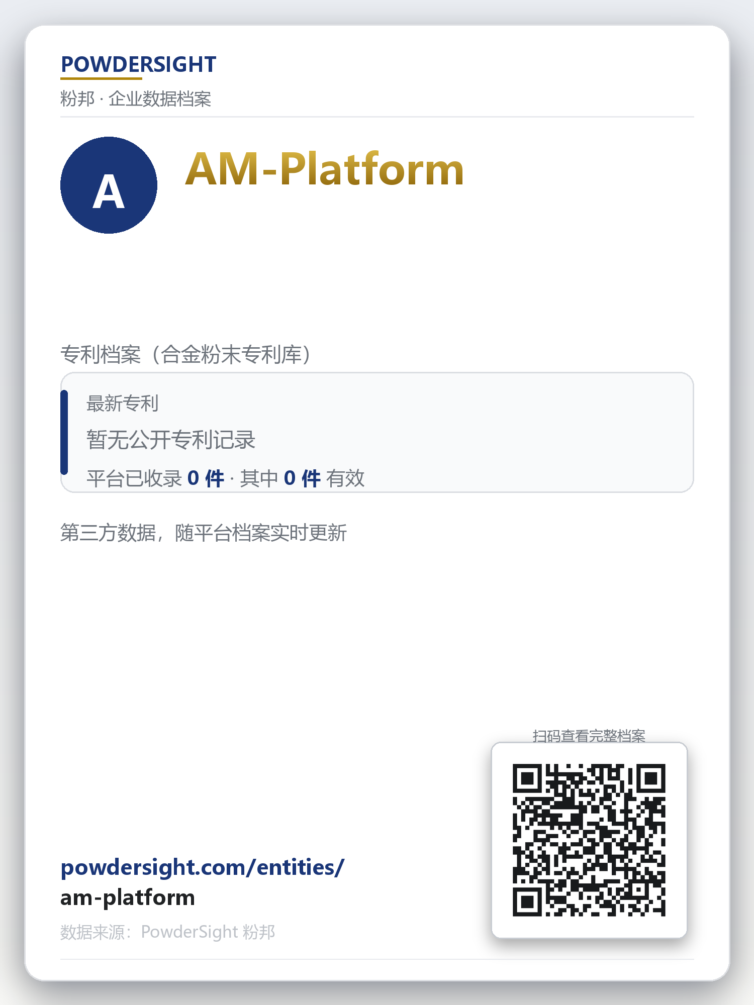 AM-Platform 企业数据卡片