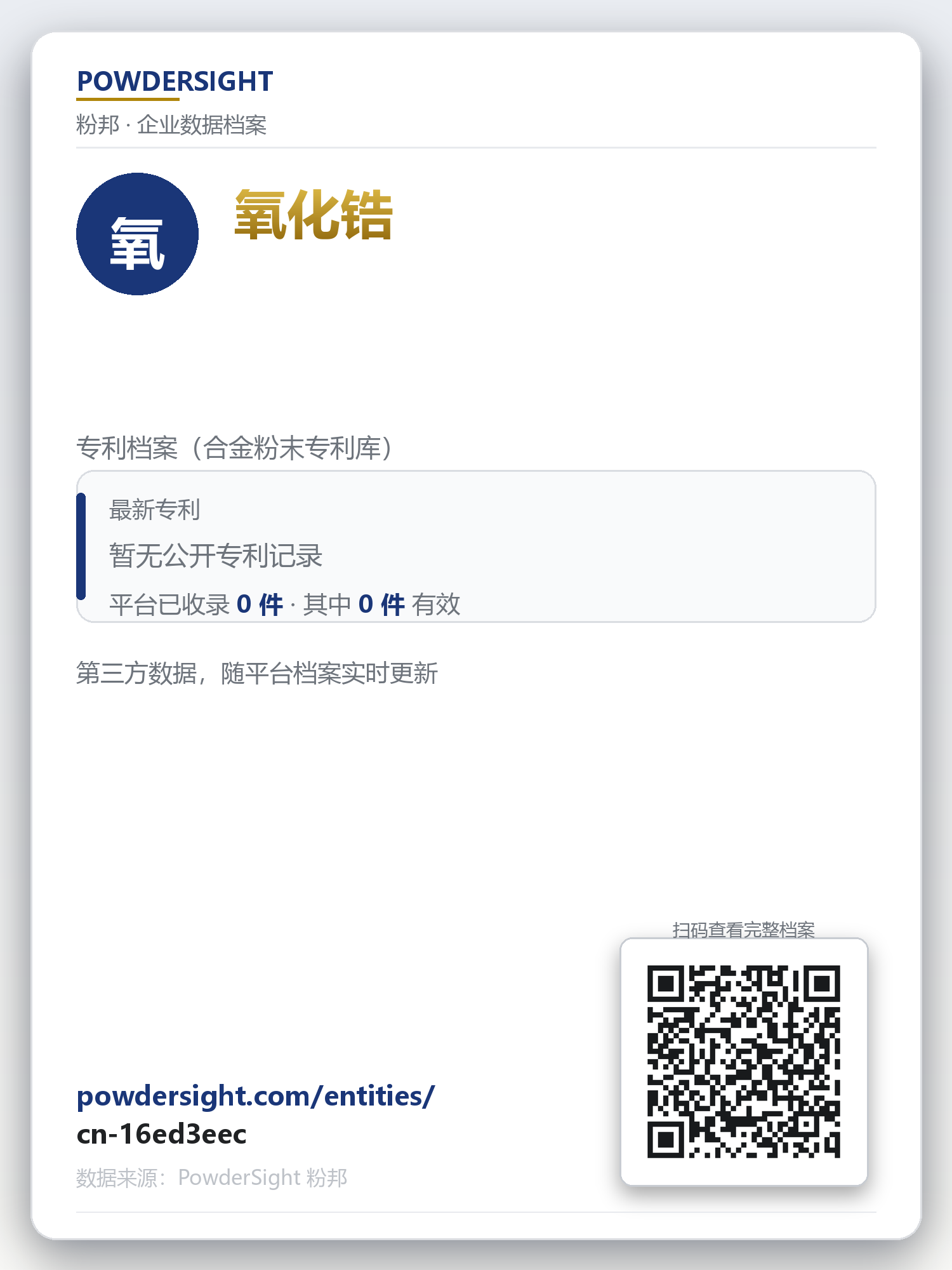氧化锆 企业数据卡片