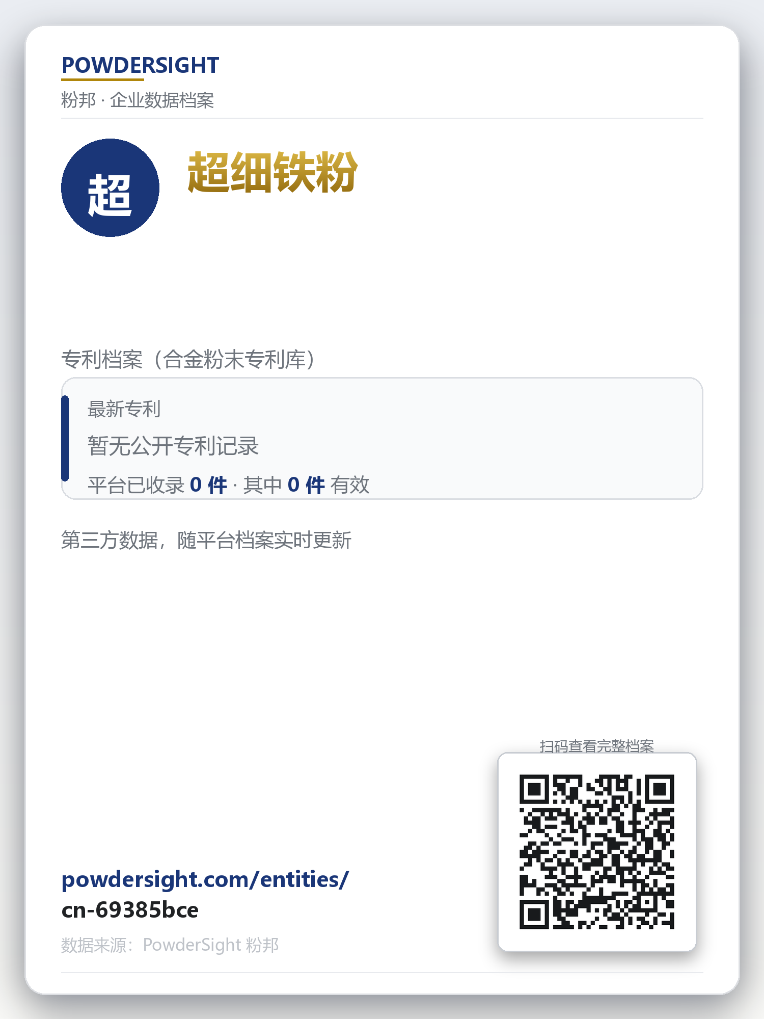 超细铁粉 企业数据卡片