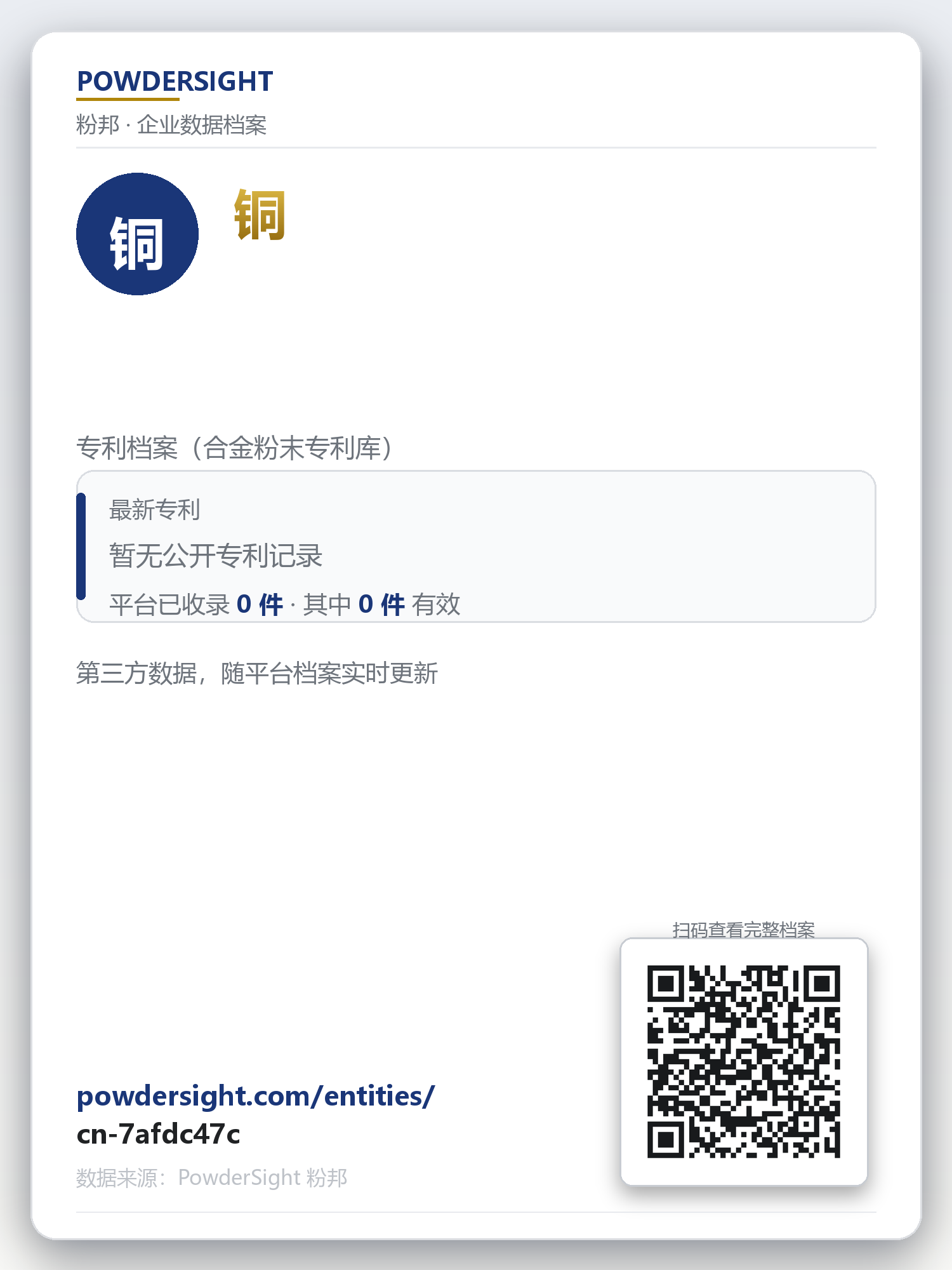 铜 企业数据卡片