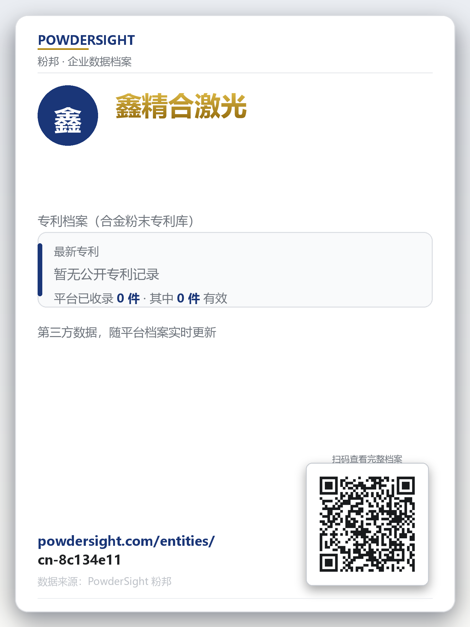 鑫精合激光 企业数据卡片