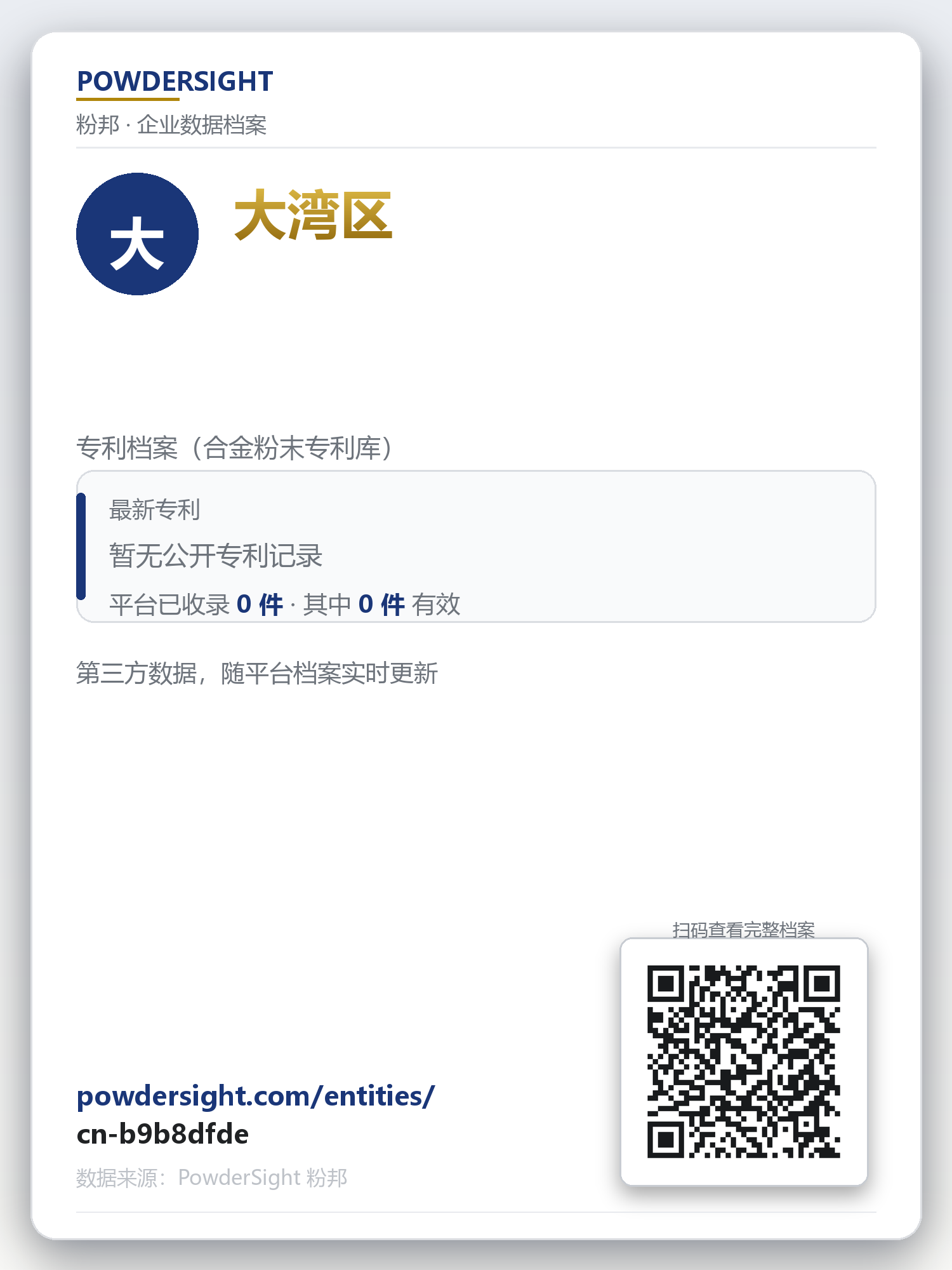 大湾区 企业数据卡片