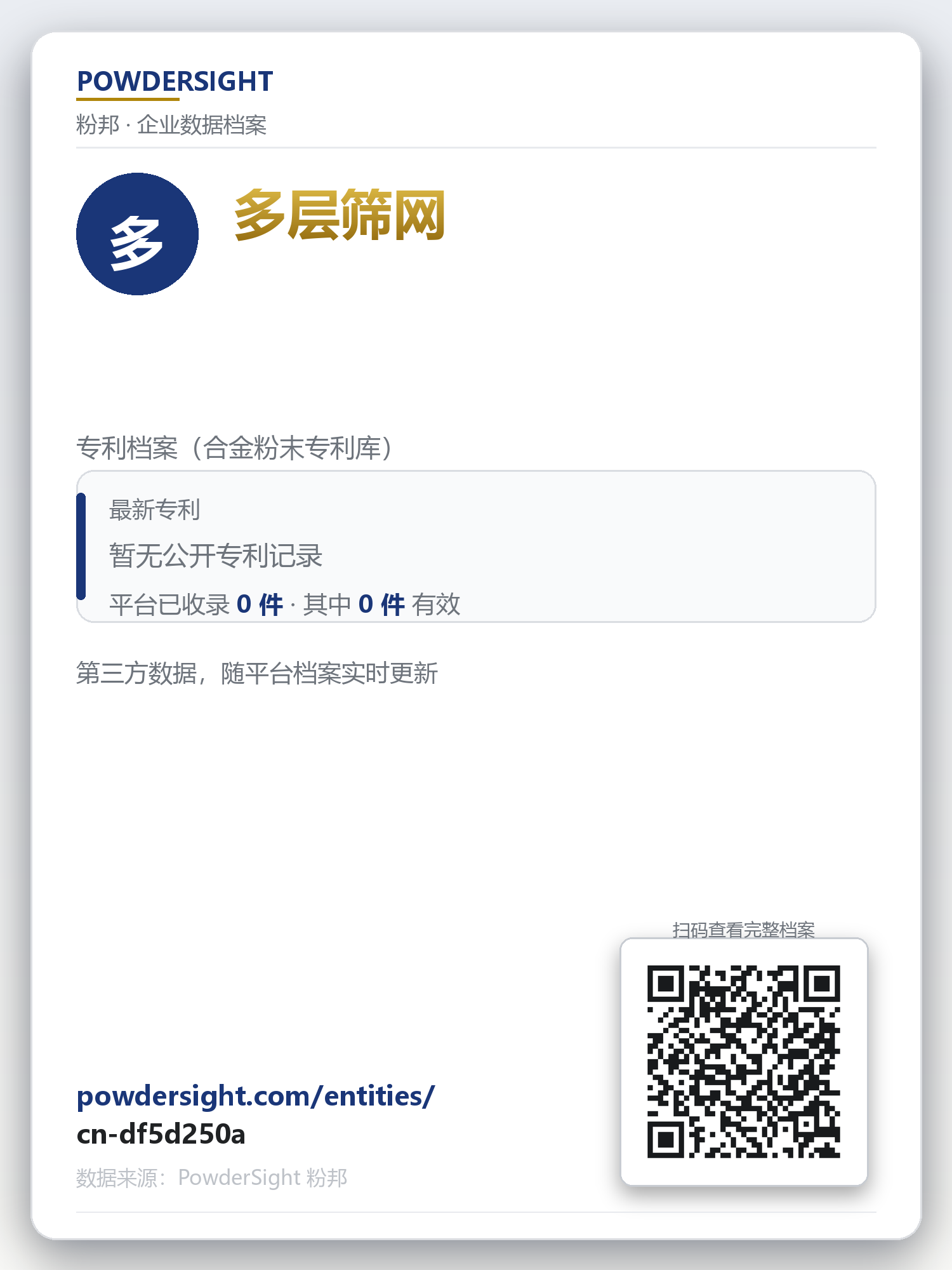 多层筛网 企业数据卡片