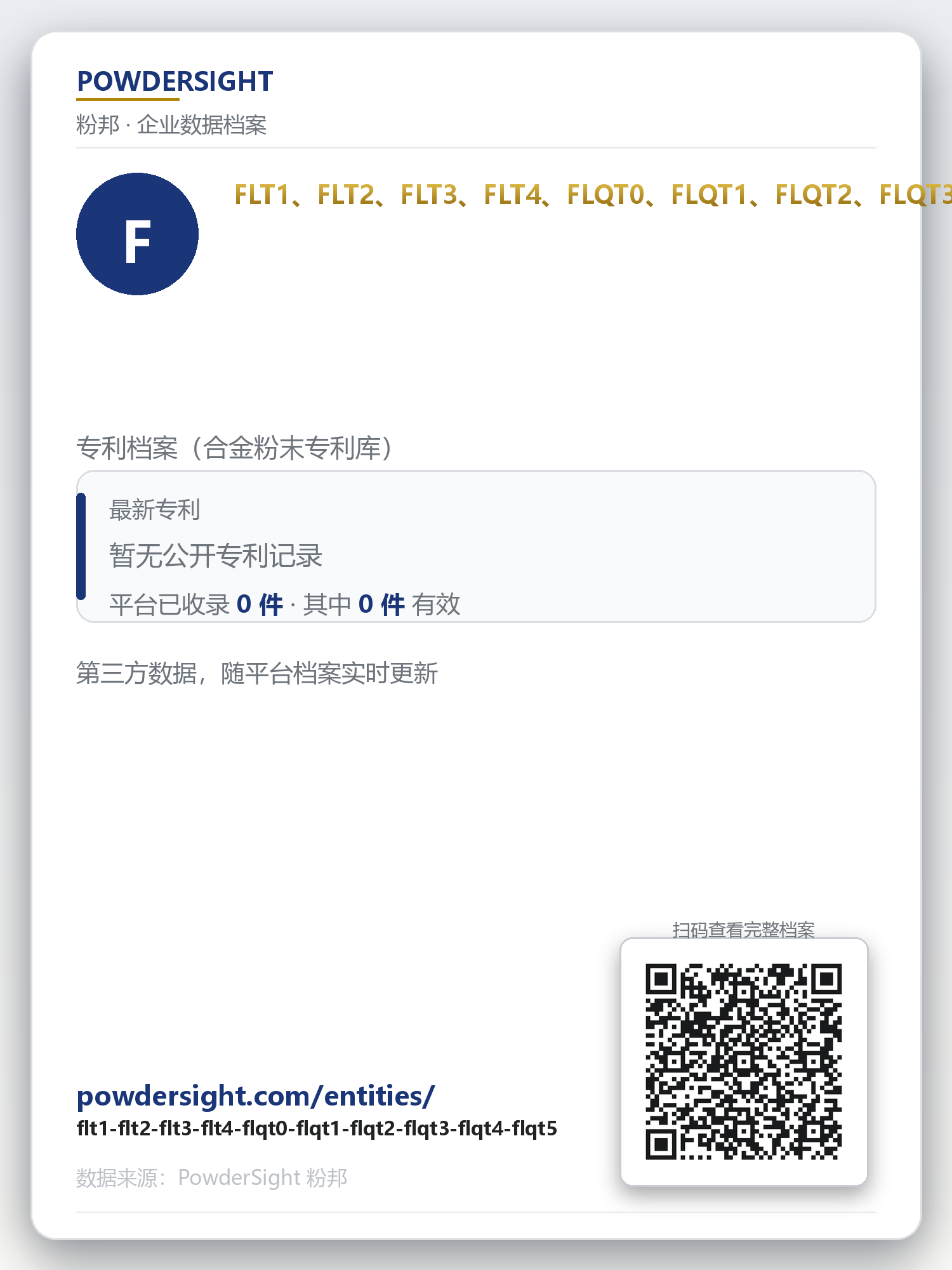 FLT1、FLT2、FLT3、FLT4、FLQT0、FLQT1、FLQT2、FLQT3、FLQT4、FLQT5 企业数据卡片