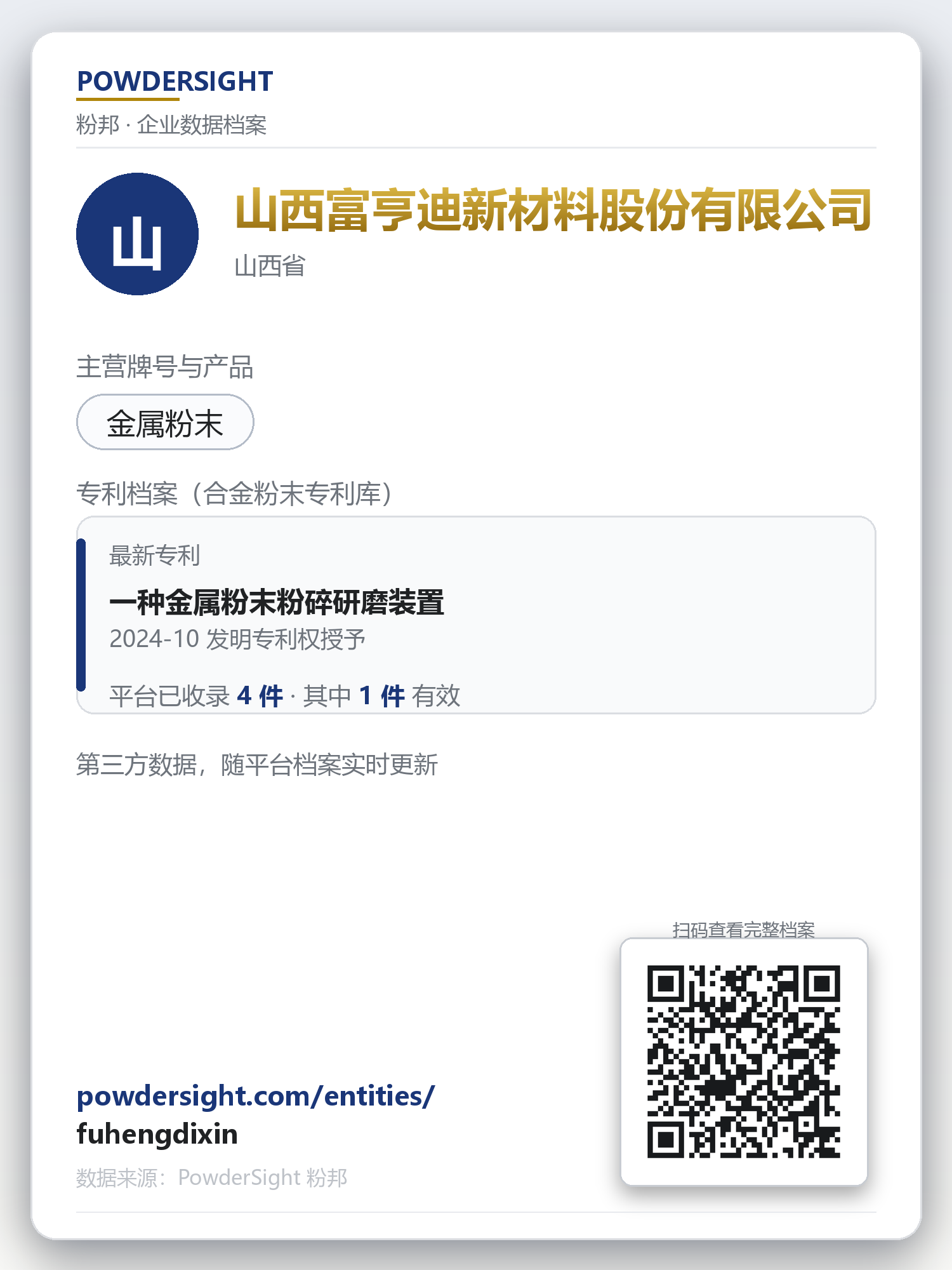 山西富亨迪新材料股份有限公司 企业数据卡片