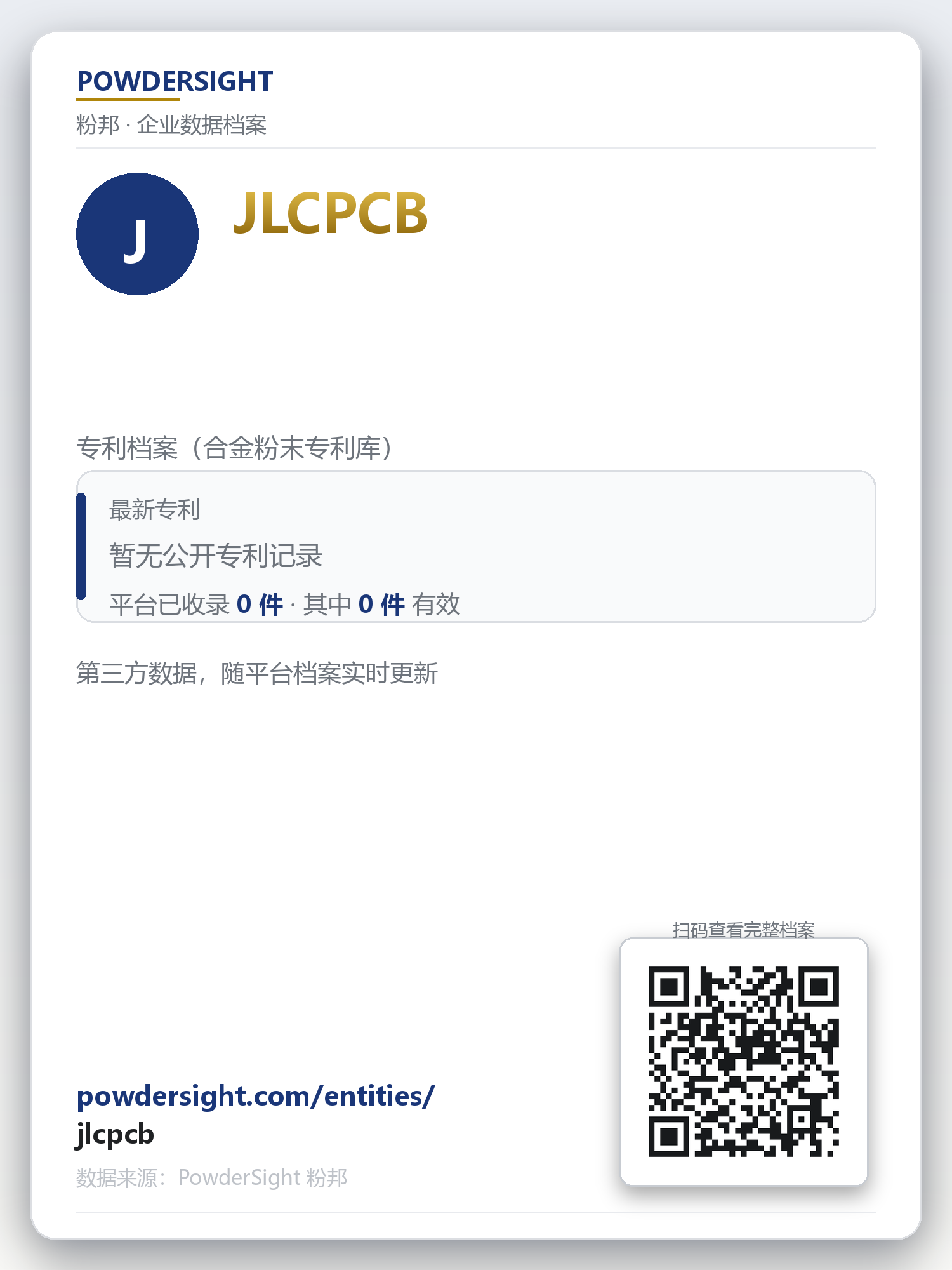 JLCPCB 企业数据卡片