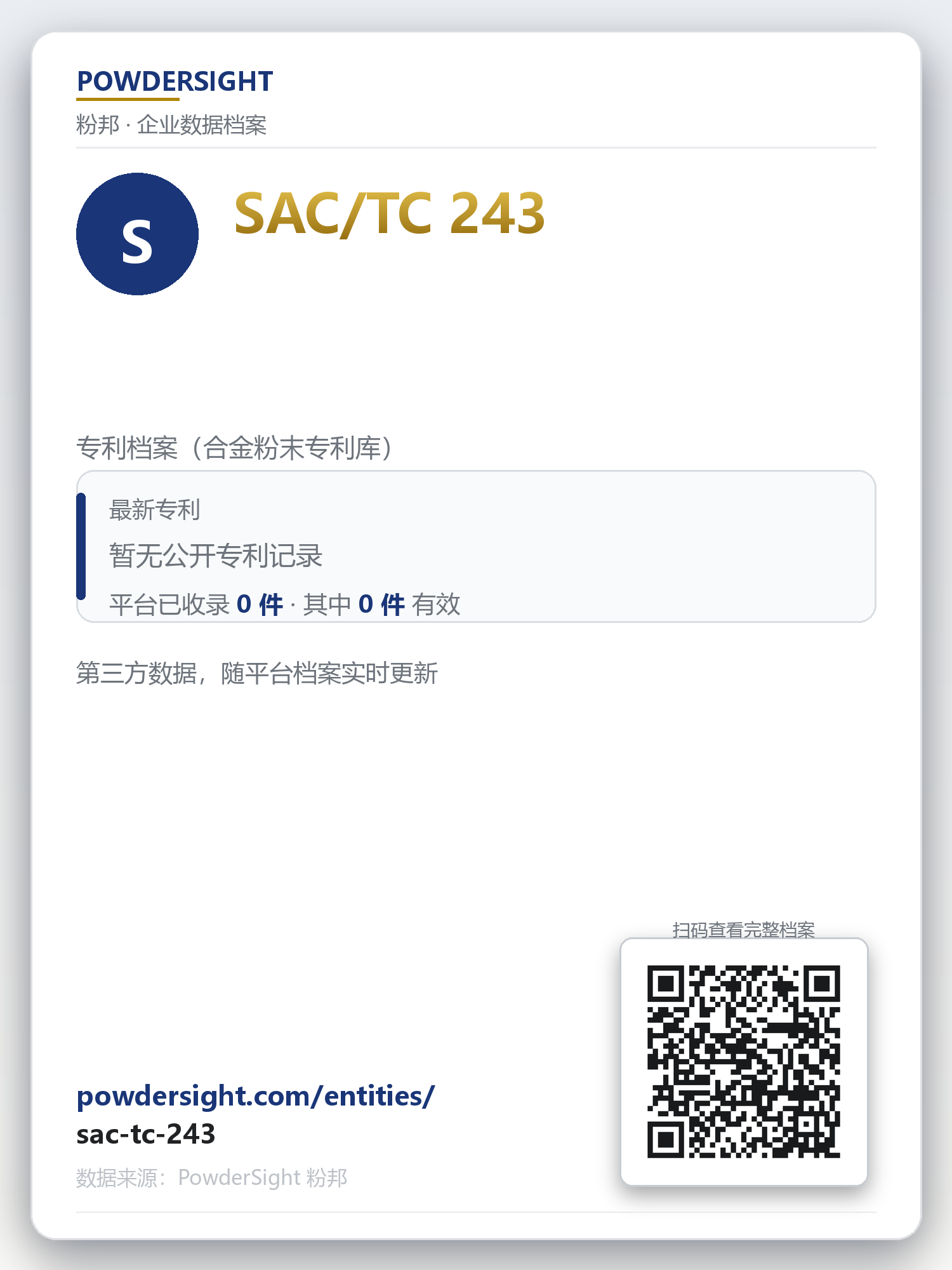 SAC/TC 243 企业数据卡片